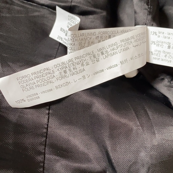 Zara Textured Weave Tweed Blazer Jacket Black Gold Buttons Large L boucle - Picture 8 of 10